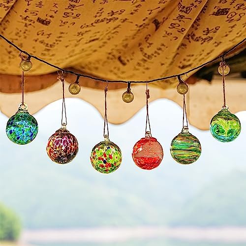 6pcs Hand Blown Glass Friendship Hanging Ornaments