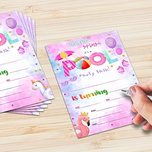 ISOVF 4 inch x 6 inch Birthday Party Invitations with Envelopes 20 Sets