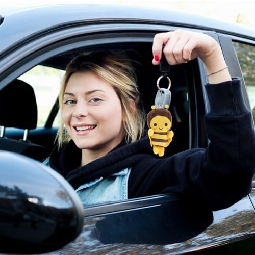10pcs Cute Plush Bee Key Chain