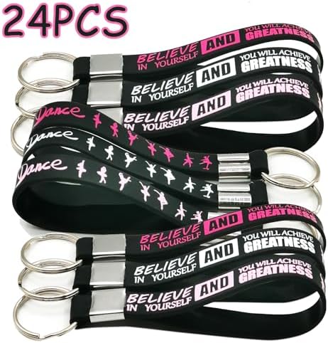 24 Pieces Ballet Party Silicone Keychains for Dance Lovers