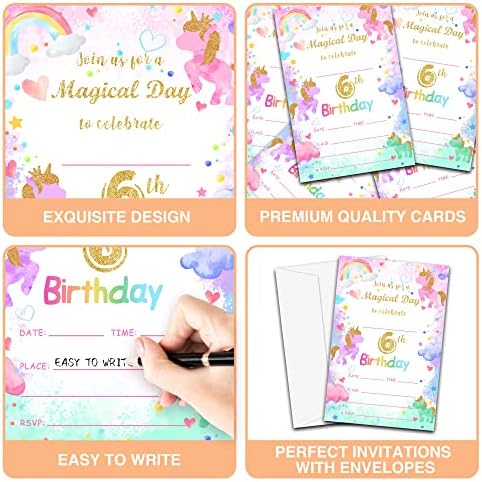 Magical Day Birthday Invites 20 Count With Envelopes