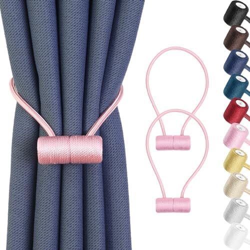 Remunkia Magnetic Curtain Holdbacks 2 Pack - Pink