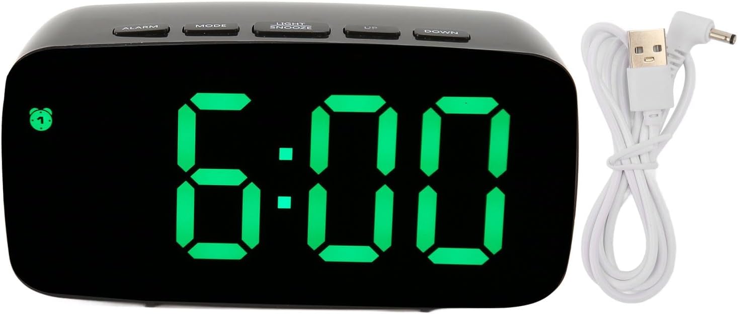 Pssopp LED Alarm Clock with Mirror and Voice Activation