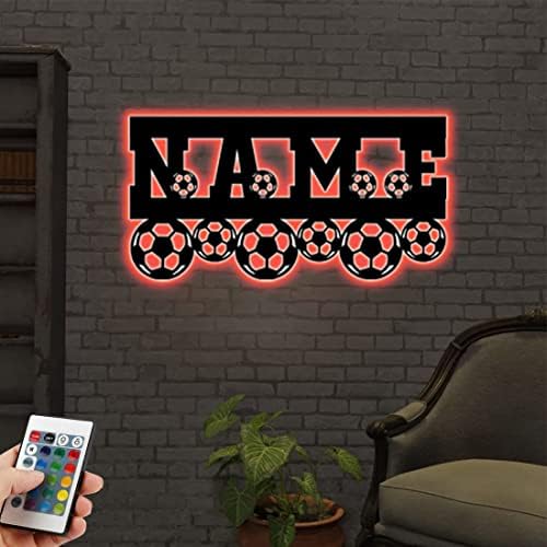 Personalized Football Wall Art with LED Light