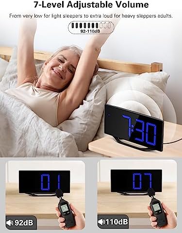 Digital Alarm Clock with Large Numbers and USB Charging
