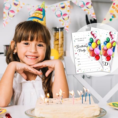 Birthday Invitations Cards for Boys Girls with Envelopes 20 Pcs