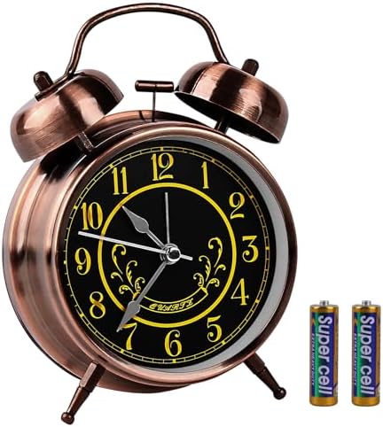 Retro Alarm Clock with Night Light for Kids and Heavy Sleepers