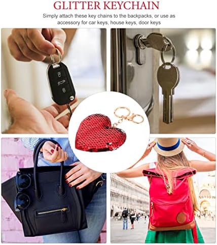 24pcs Heart Shaped Glitter Keychains for Valentines Day and Special Occasions