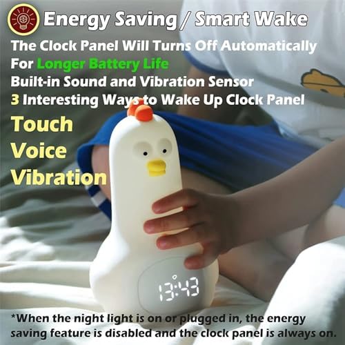 DIYCAM Cute Chicken Alarm Clock Night Light