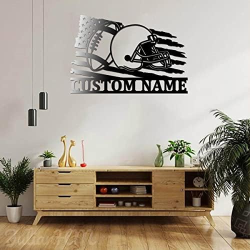 Custom Football Helmet Metal Wall Art With LED Lights 1