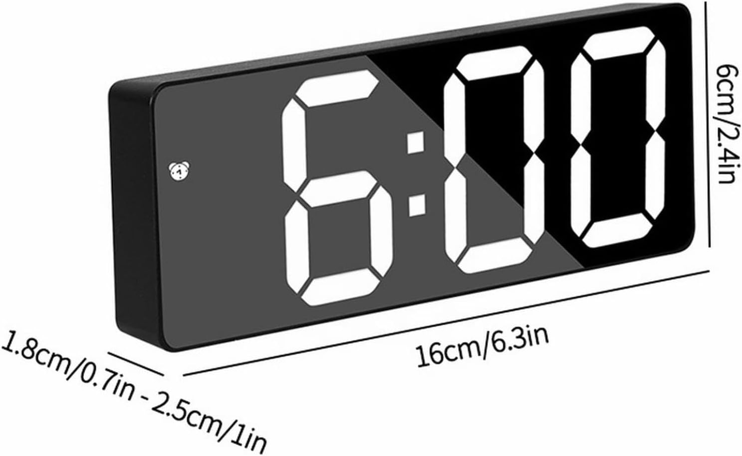 Loud Alarm Clock with Large Display and USB Port for Bedrooms