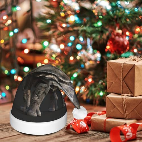 Animal Rhino Print Christmas Hat with LED Lights