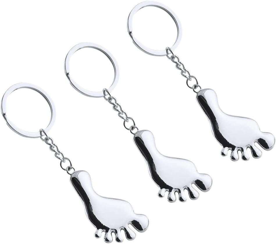 Didiseaon 6 Pcs Metal Keychain Footprint Set