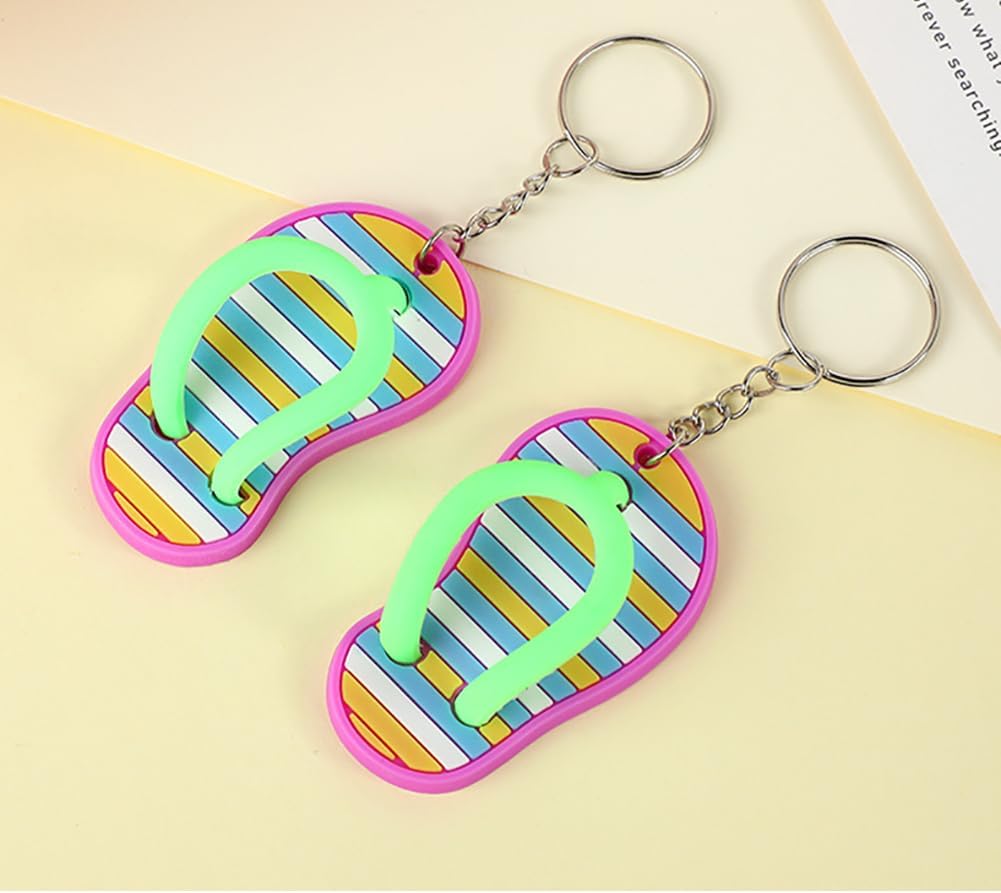 Flip Flop Keychains Summer Beach Party Favors 8pcs Set