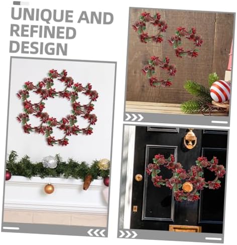 4pcs Christmas Candle Pine Cones and Berries Holiday Decor Set