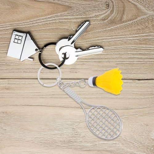 12pcs Mini Alloy Badminton Keychain with Shuttlecock Pendant