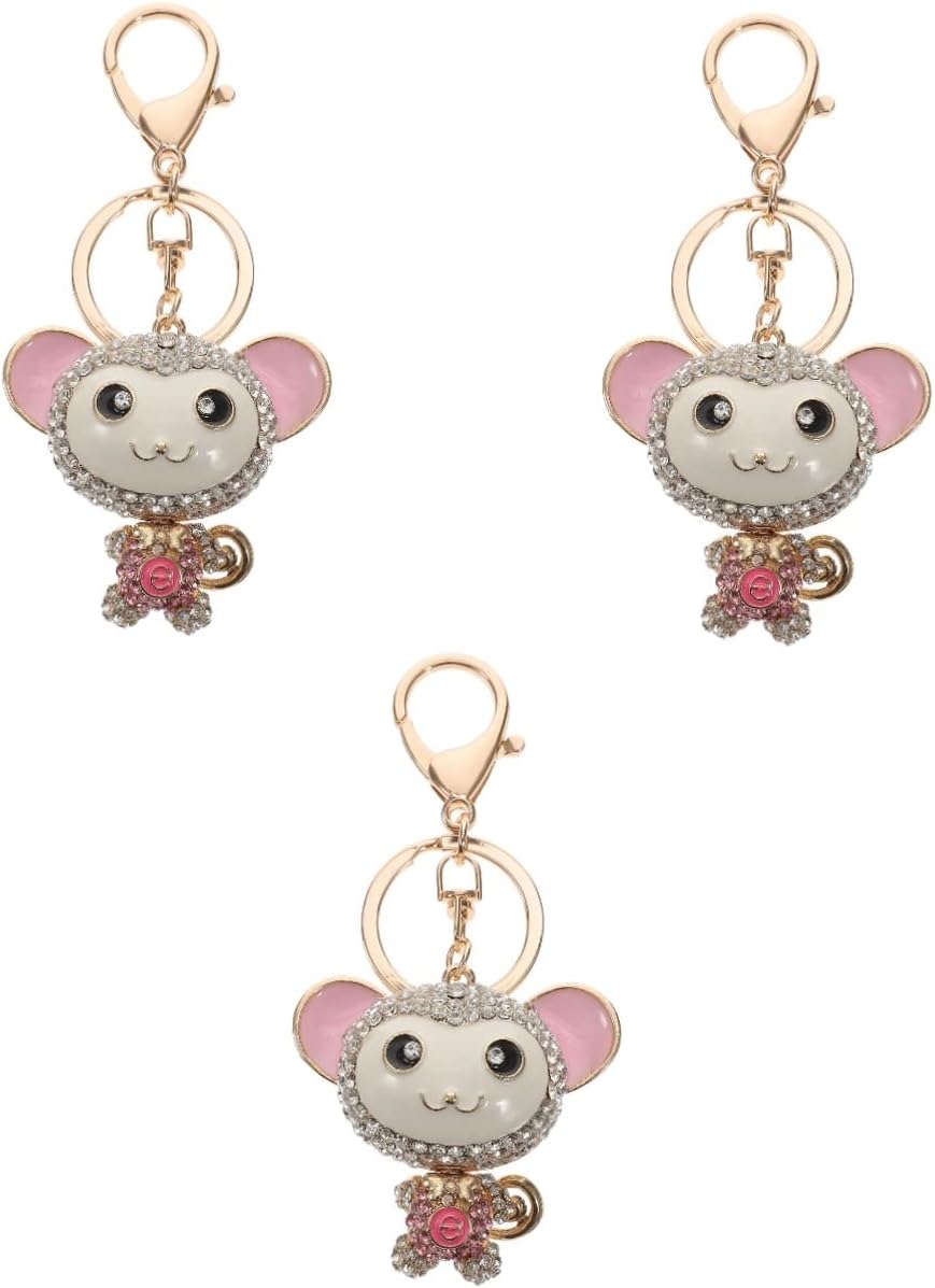 Operitacx 2pcs Monkey Keychain Metal Key Ring