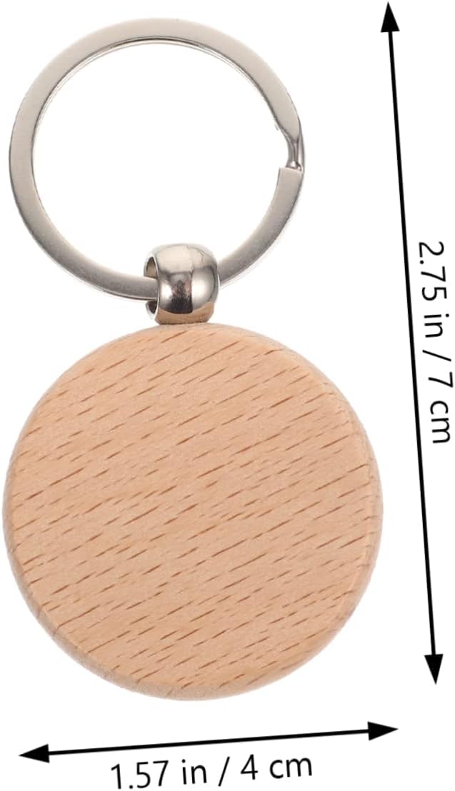 Housoutil 30pcs DIY Wood Keychain Blanks for Personalization Projects
