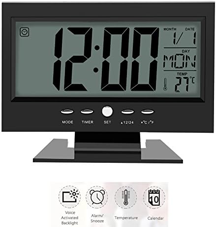 Sanpyl Electric Alarm Clock with LCD Display and Sound Sensor