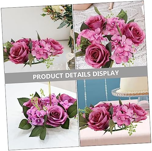 Elegant Faux Roses Candle Wreath for Home Decor