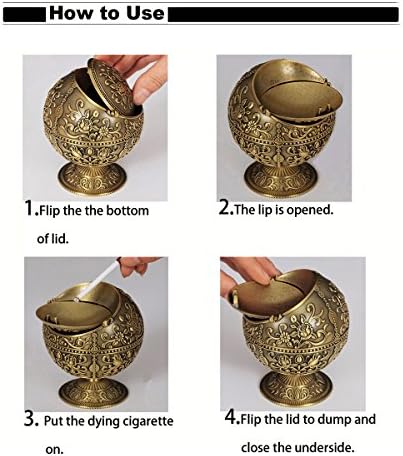 K COOL Windproof Ashtray with Lid Metal Portable