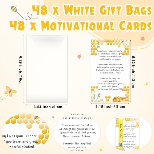 Back to School Gifts for Students from Teacher Inspirational Bee Keychain Cards