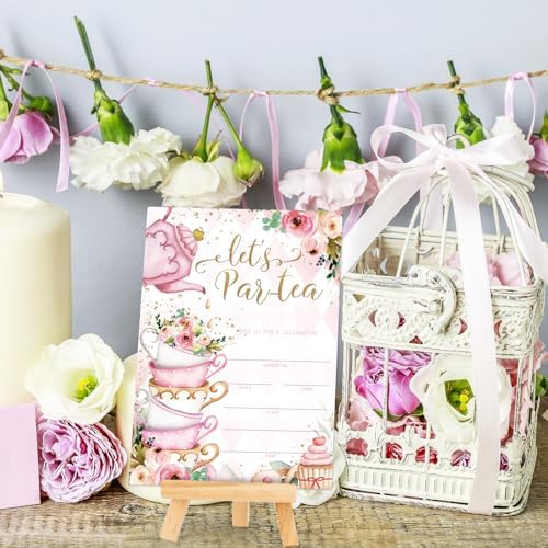 Whaline 25 Pack Tea Party Invitations 5x7 Inch