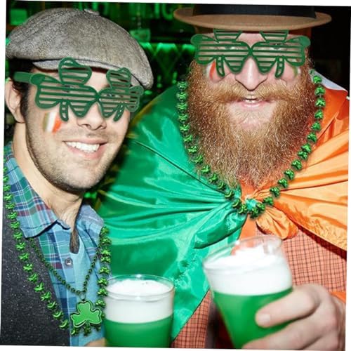 Patricks Day Party Favor Set with Shamrock Glasses Necklace Bracelet Accessories