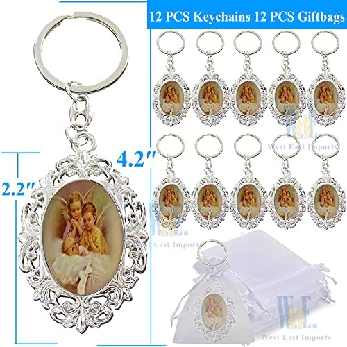 WE Personalized Baptism Party Favor 12 PCS Guardian Angel Keychain