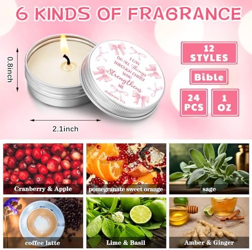 36 Bible Verse Scented Candle Tins with Lids