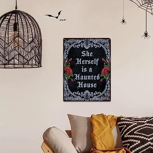 Halloween Witches House Rules Metal Tin Sign 12x16 Inches
