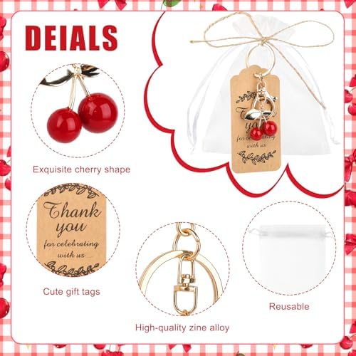 20 Set Cherry Keychains Party Favor Set