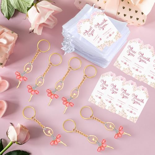30 Sets Birthday Party Favors Ballerina Keychain Pack