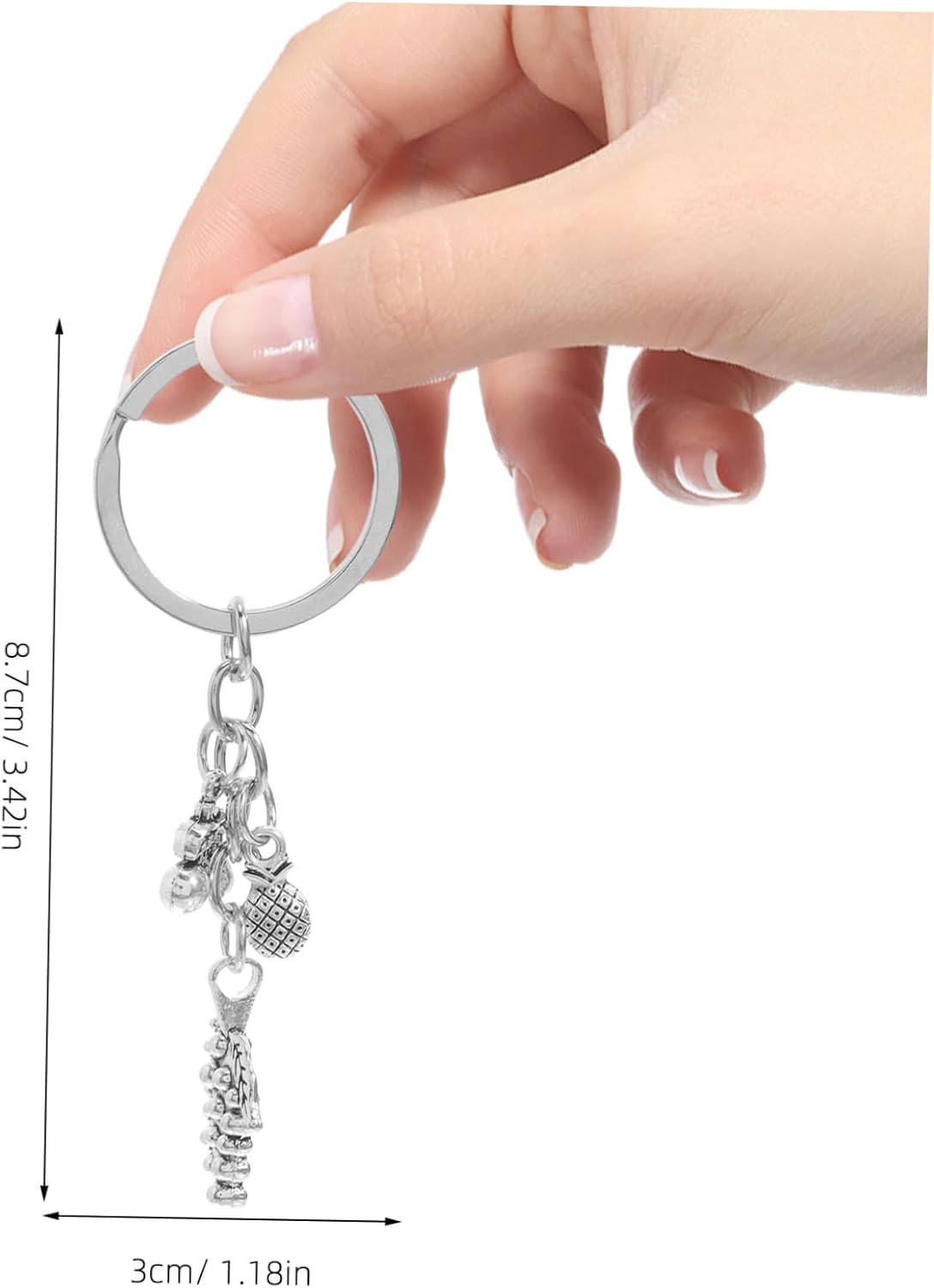 5Pcs Tropical Fruit Keychains Key Rings for Summer Luau Party Favors