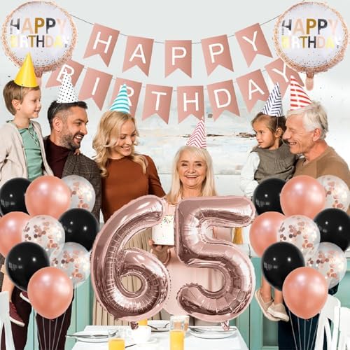 Rose Gold 52 Birthday Foil Balloons Decorations