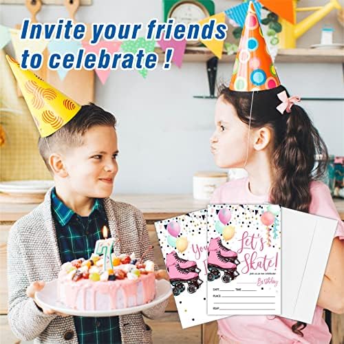 Lets Skate Birthday Invites with Envelopes