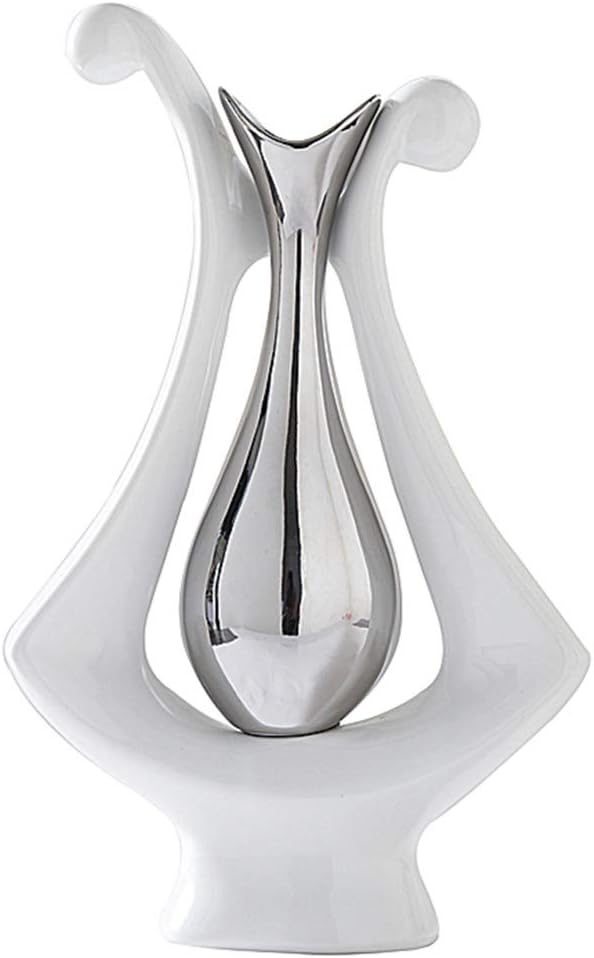 Anding Silver White Ceramic Vase Decorative Sculpture
