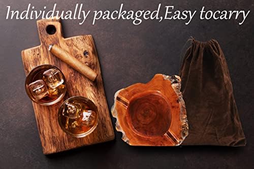 Wooden Cigar Ashtray with Random Shape and 2 Slots