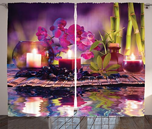 Lunarable Spa Themed Curtains 2 Panel Set