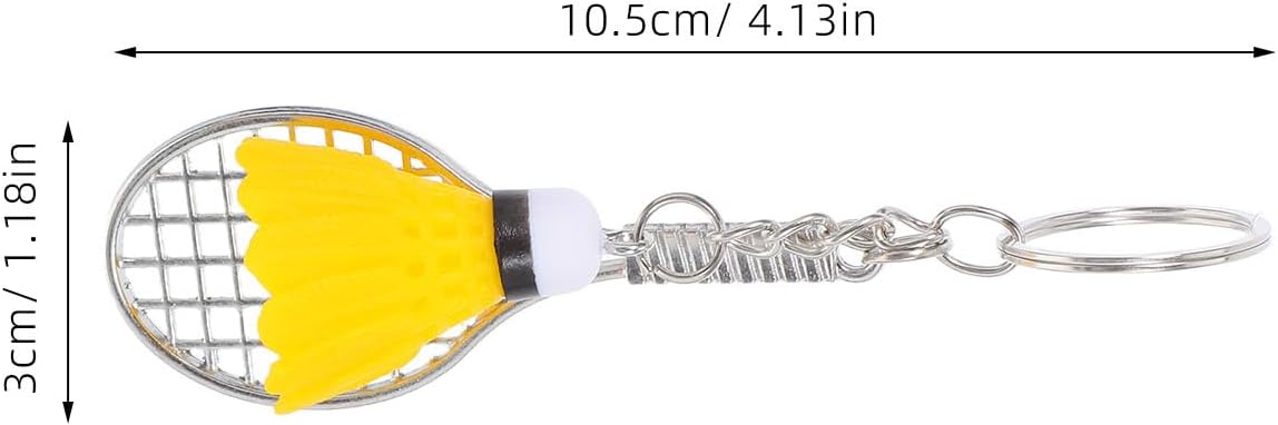 12pcs Mini Alloy Badminton Keychain with Shuttlecock Pendant