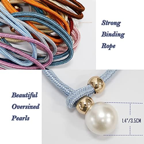 2Pcs Curtain Tie-Backs with Luxury Pearl Hooks