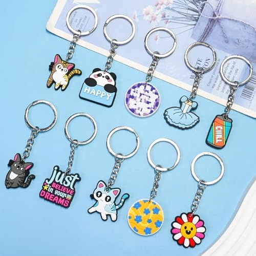 100pcs Cute Keychain Set for Classroom Gifts and Party Favors