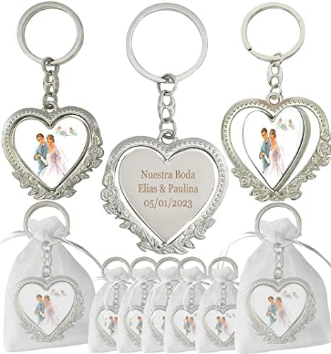 Naisian Personalized Wedding Keychain Favor Set