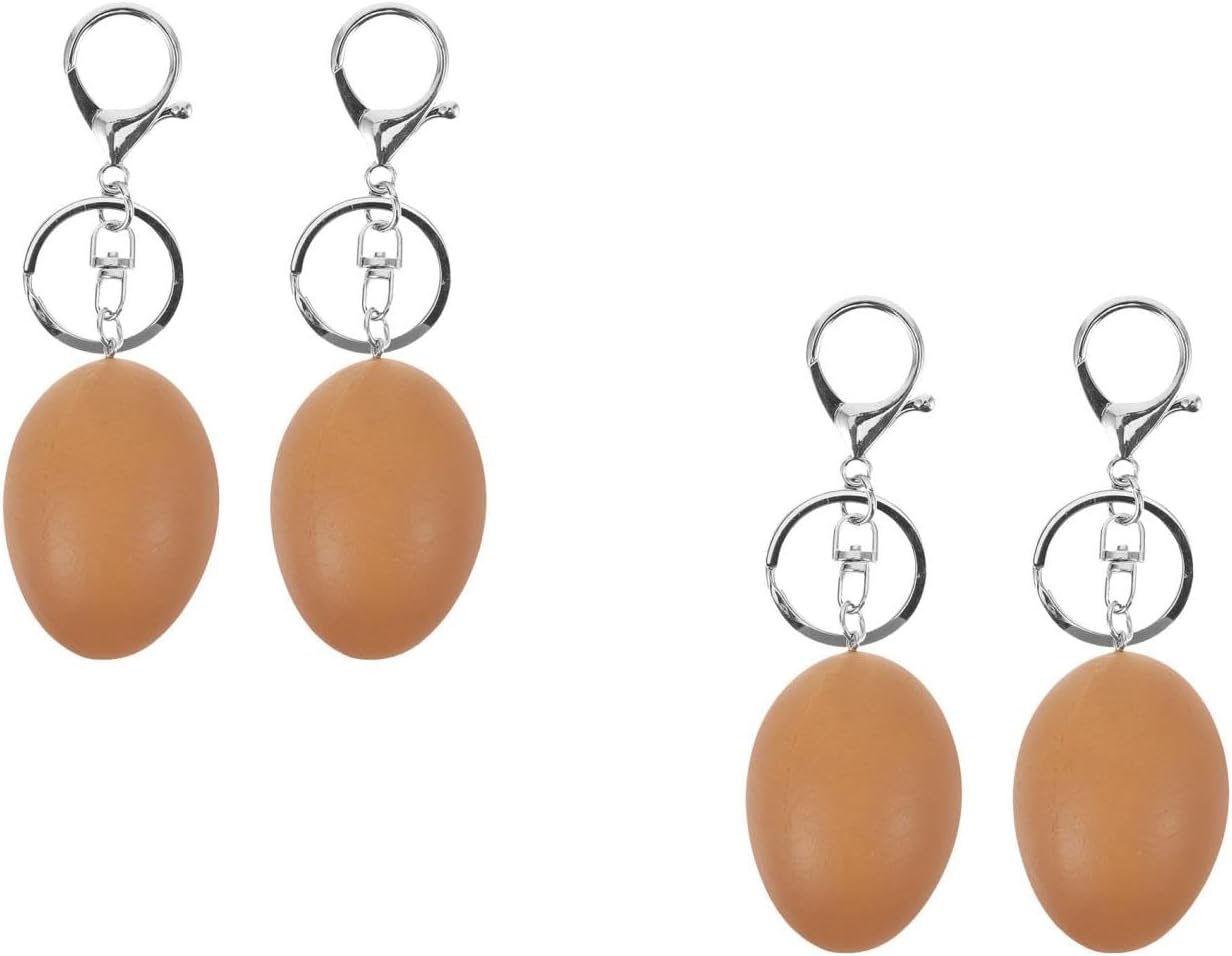 LOGOFUN 4 Pcs Easter Egg Keychain with Clip