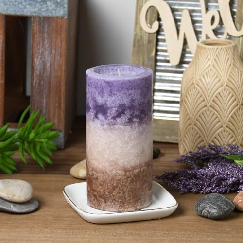 6 Inch Purple Sand Scented Pillar Candle 1