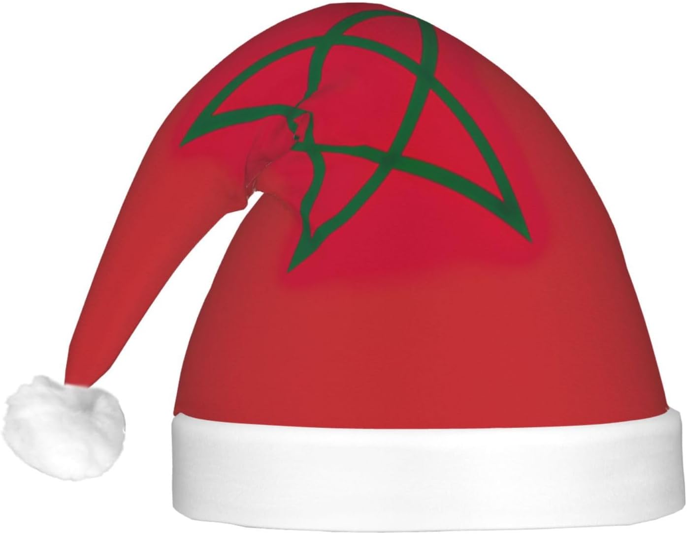 Morocco Flag Print Christmas Hat with LED Lights
