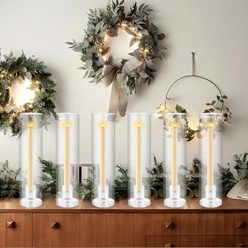 6pcs Hurricane Glass Candle Holders for Candlesticks