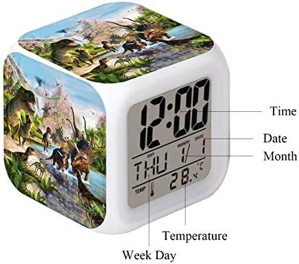 LED Alarm Clock Dinosaur Jurassic Design for Kids and Adults
