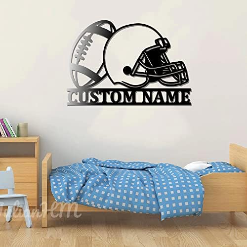 Custom Football Helmet Metal Wall Art with LED Lights