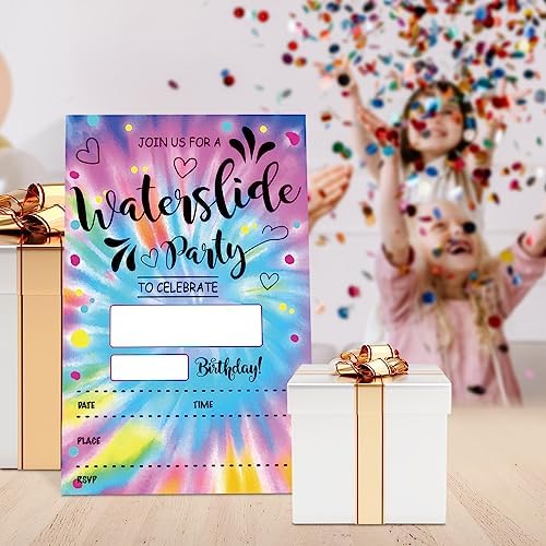 Waterslide Birthday Invitations Set of 20 with Envelopes